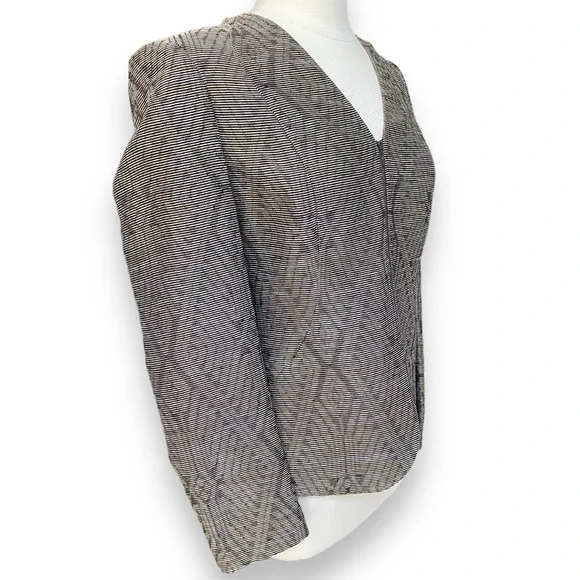 Lafayette 148 Women's Size 6 Blazer Top Metallic Gold Zip Front‎ Jacket Career - Picture 5 of 9